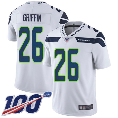 Seattle Seahawks Limited White Men Shaquill Griffin Road Jersey NFL Football #26 100th Season Vapor Untouchable->youth nfl jersey->Youth Jersey